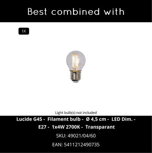 Lucide LIVIA - Wandlamp Binnen/Buiten - 1xE27 - IP44 - Zwart - CROSSSELL